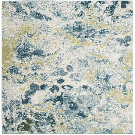 Safavieh Watercolor Power Loomed Square Area Rug Ivory & Light Blue - 6 ft. 7 in. x 6 ft. 7 in. WTC696B-7SQ